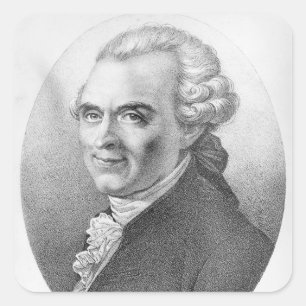 Porträt von Michel-Jean Sedaine Quadratischer Aufkleber