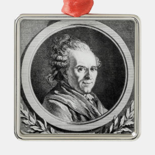 Porträt von Michel-Jean Sedaine Silbernes Ornament