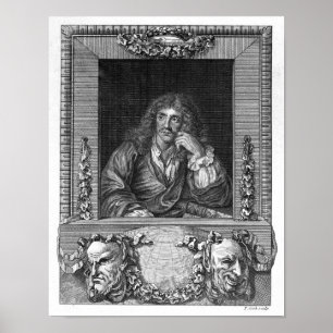 Porträt von Moliere Poster