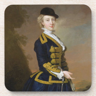 Porträt von Nancy Fortesque ein dunkelblaues ri Untersetzer