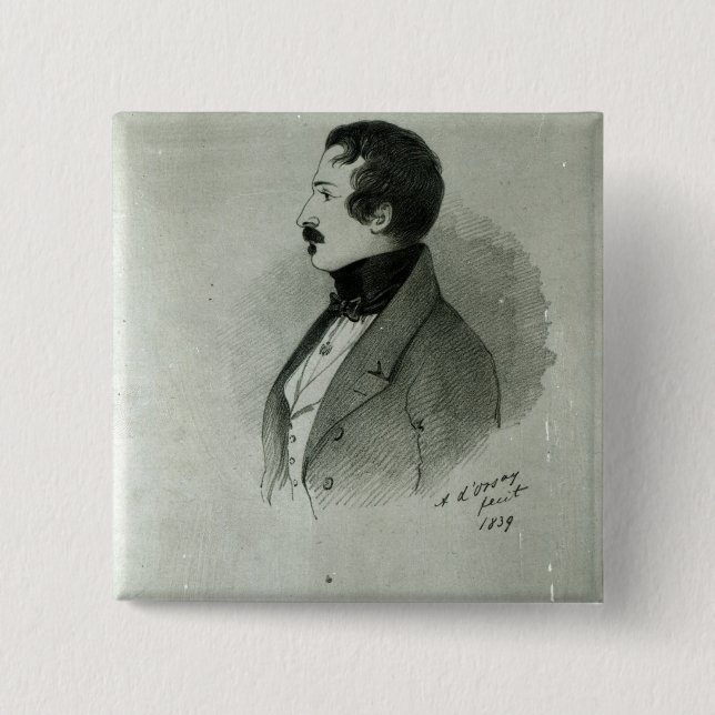 Porträt von Napoleon III als junger Mann, 1839 Button (Vorderseite)