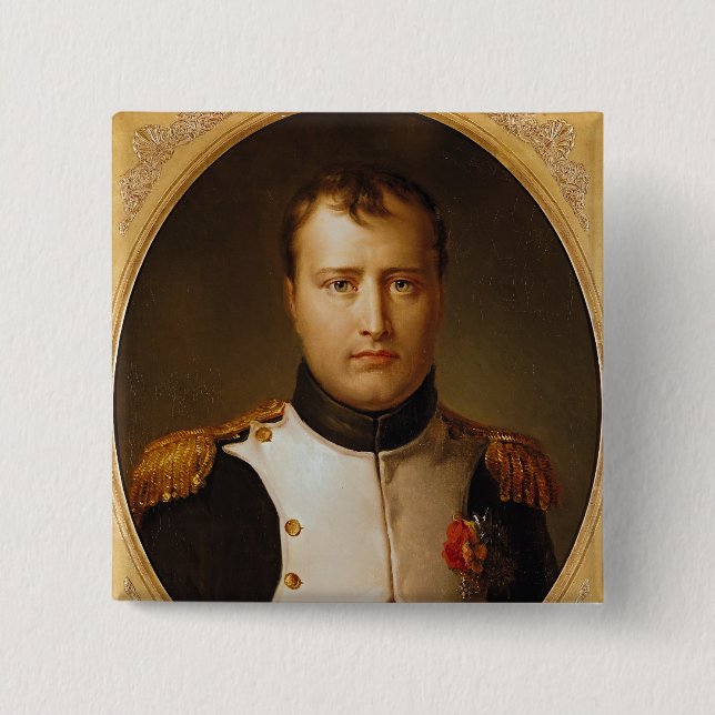 Porträt von Napoleon in der Uniform Button (Vorderseite)