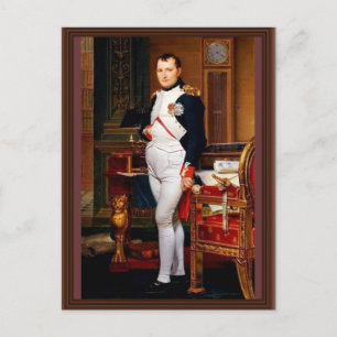 Porträt von Napoleon in seinem Arbeitszimmer von J Postkarte