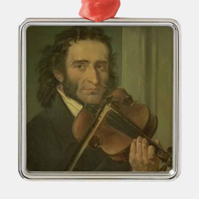 Porträt von Niccolo Paganini Ornament Aus Metall (Vorne)