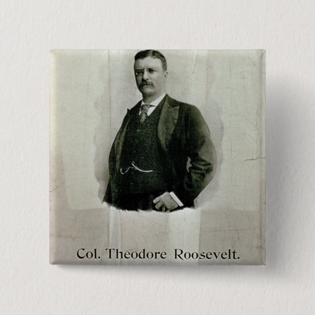 Porträt von Oberst Theodore Roosevelt (litho) Button (Vorderseite)