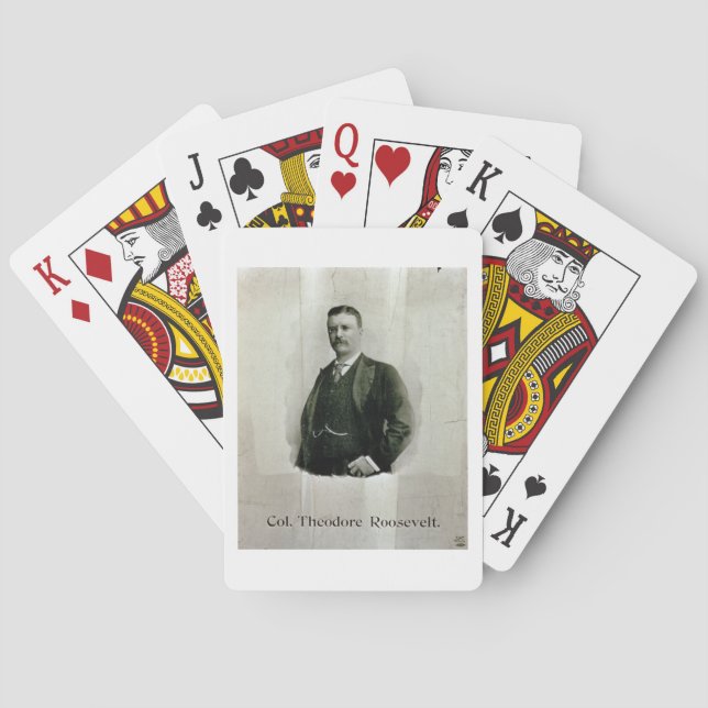 Porträt von Oberst Theodore Roosevelt (litho) Spielkarten (Rückseite)