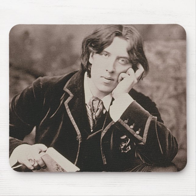 Porträt von Oscar Wilde (1854-1900), 1882 (b/w pho Mousepad (Vorne)