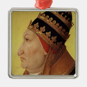 Porträt von Papst Alexander Rodrigo-Borgia VI Silbernes Ornament