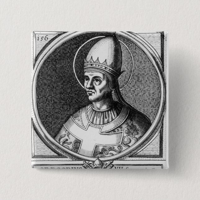 Porträt von Papst Gregory VII Button (Vorderseite)