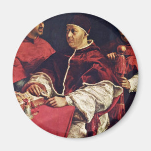 Porträt von Papst Leo X. mit seinen Cousins von Ra Magnet