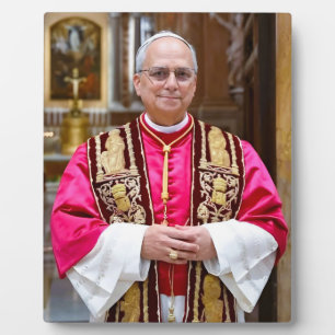 Porträt von Papst Leo XIV Fotoplatte