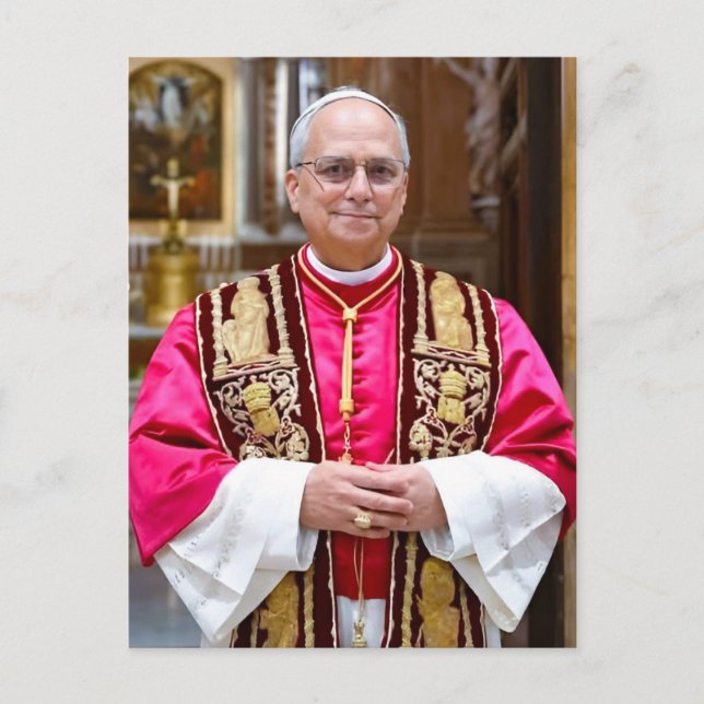 Porträt von Papst Leo XIV Postkarte (Vorderseite)