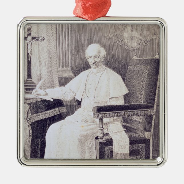 Porträt von Papst Löwe XIII Silbernes Ornament (Vorne)