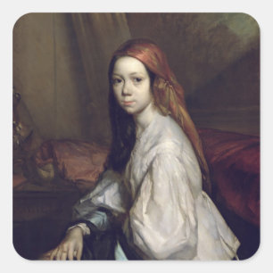 Porträt von Pauline Ono Quadratischer Aufkleber