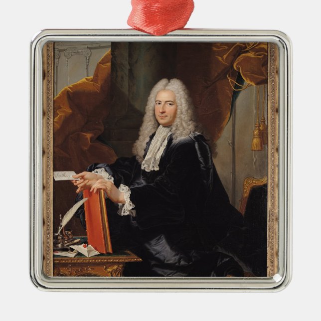 Porträt von Philibert Orry Silbernes Ornament (Vorne)