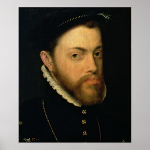 Porträt von Philip II von Spanien Poster