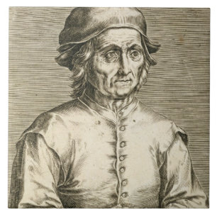 Porträt von Platte 3 Hieronymus Boschs Fliese