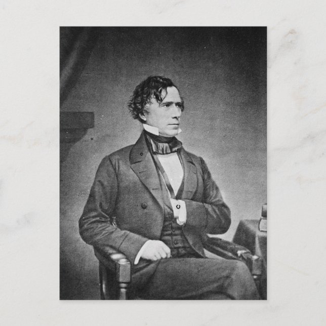 Porträt von Präsident Franklin Pierce von Herrn Br Postkarte (Vorderseite)