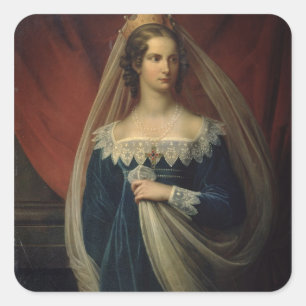 Porträt von Prinzessin Charlotte von Preussen Quadratischer Aufkleber