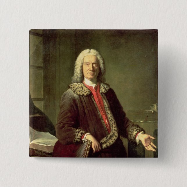 Porträt von Prosper Jolyot de Crebillon, 1746 Button (Vorderseite)