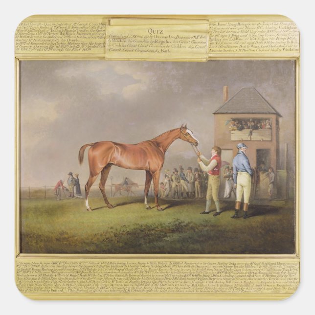 Porträt von "Quiz", das Eigentum von Lord Rous, af Quadratischer Aufkleber (Vorderseite)