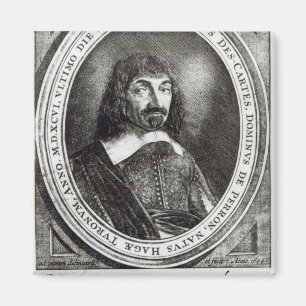 Porträt von Rene Descartes, 1644 Magnet