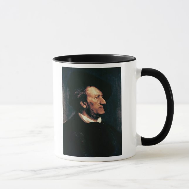 Porträt von Richard Wagner (1813-83) (Öl auf canva Tasse (Rechts)