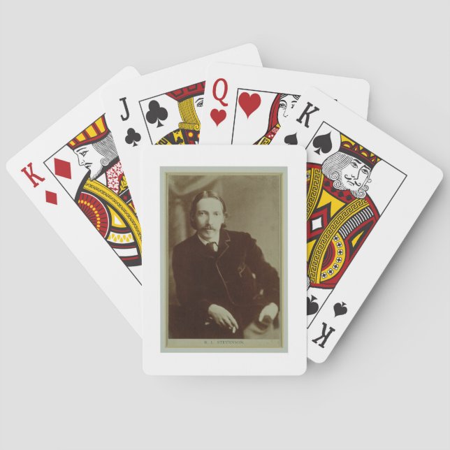 Porträt von Robert Louis Balfour Stevenson (1850-9 Spielkarten (Rückseite)