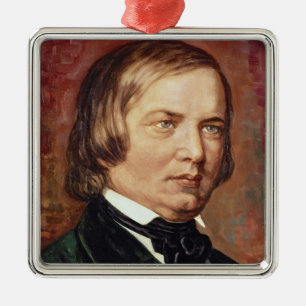 Porträt von Robert Schumann Silbernes Ornament