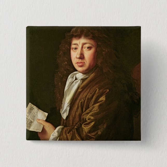 Porträt von Samuel Pepys 1666 Button (Vorderseite)