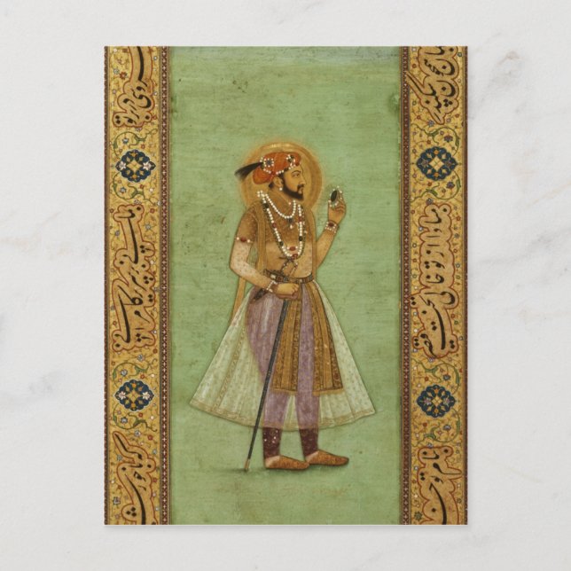Porträt von Shah Jahan, 1631, Mughal Postkarte (Vorderseite)