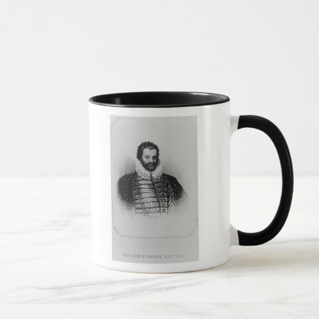 Porträt von Sir Christopher Hatton Tasse (Rechts)