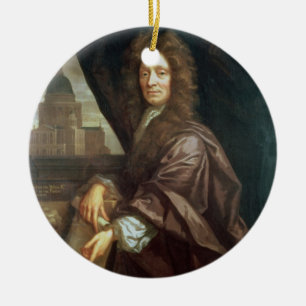 Porträt von Sir Christopher Wren (Öl auf Leinwan Keramikornament