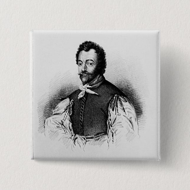 Porträt von Sir Francis Drake Button (Vorderseite)
