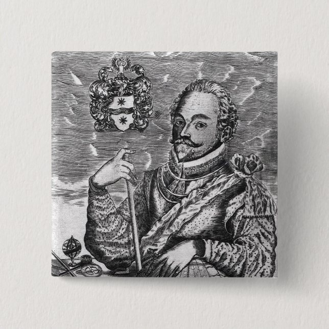 Porträt von Sir Francis Drake Button (Vorderseite)