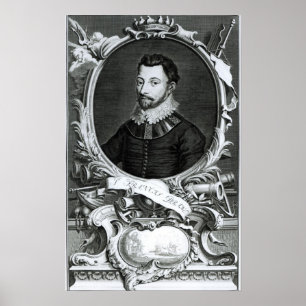 Porträt von Sir Francis Drake Poster