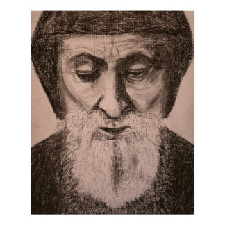 Porträt von St. Charbel Makhlouf Poster