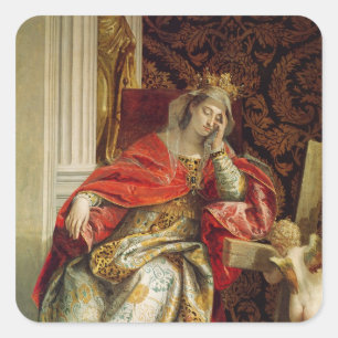 Porträt von St. Helena Quadratischer Aufkleber