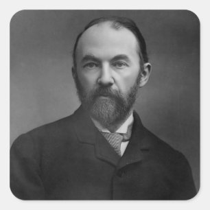Porträt von Thomas Hardy Quadratischer Aufkleber
