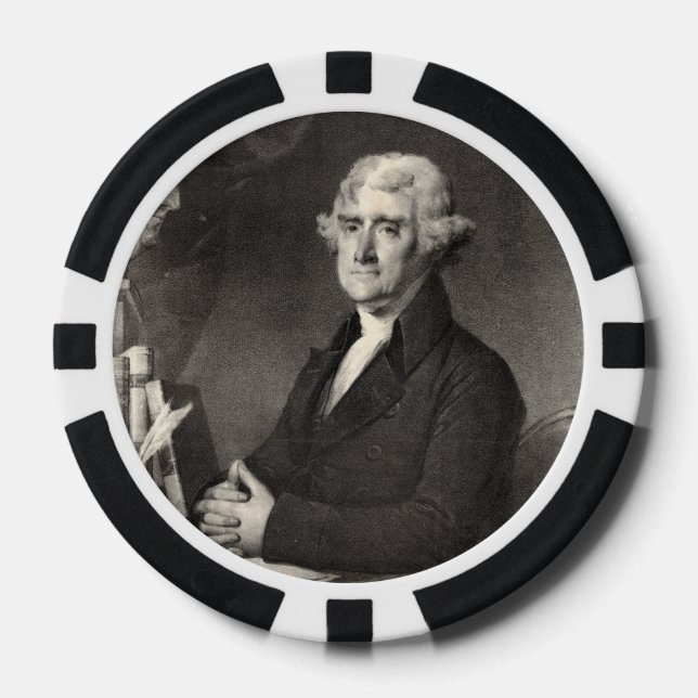 Porträt von Thomas Jefferson Pokerchips (Vorderseite)