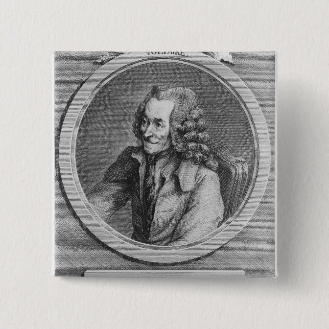 Porträt von Voltaire, von einem Zeichnen Button (Vorderseite)