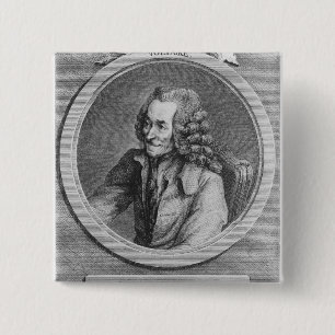 Porträt von Voltaire, von einem Zeichnen Button
