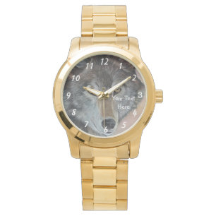 Porträt von Wildtieren aus grauem Wolf Armbanduhr