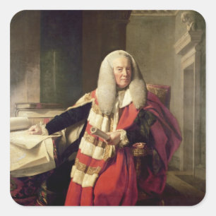 Porträt von William Murray Quadratischer Aufkleber