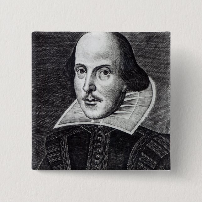Porträt von William Shakespeare Button (Vorderseite)