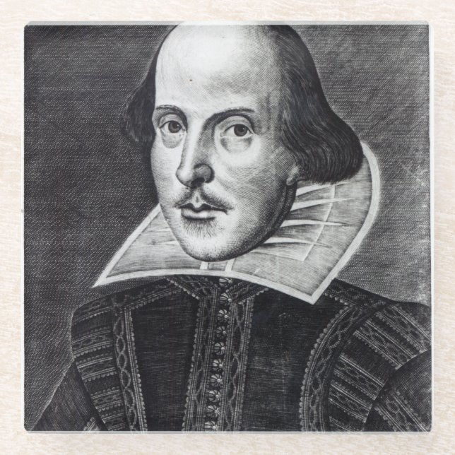 Porträt von William Shakespeare Glasuntersetzer (Vorderseite)