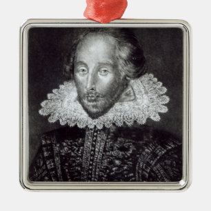 Porträt von William Shakespeare Silbernes Ornament