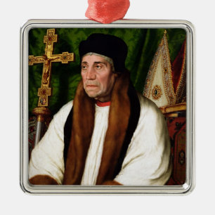 Porträt von William Warham Silbernes Ornament