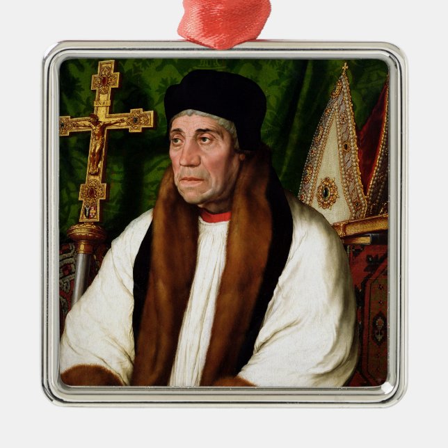 Porträt von William Warham Silbernes Ornament (Vorne)