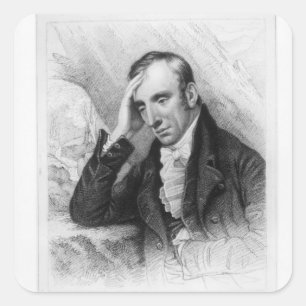 Porträt von William Wordsworth Quadratischer Aufkleber
